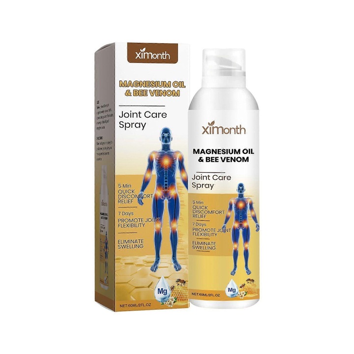 Spray pentru articulatii cu venin de albine si ulei de magneziu, 2 bucati, formula non-grasa, absorbtie rapida