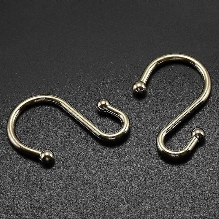 Set de 12 suporturi metalice pentru perdea de dus, S-shaped, rezistente la rugina, aurii