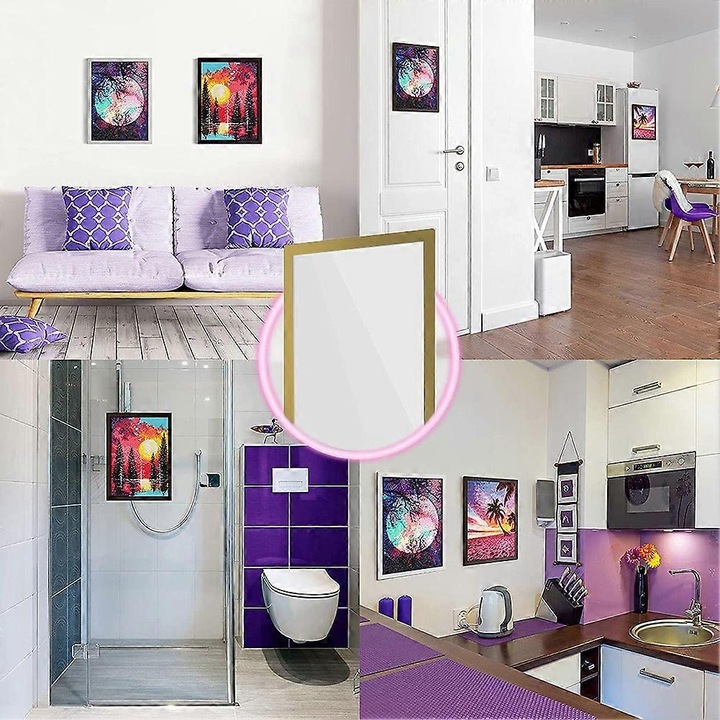 Rama foto magnetica autocolanta pentru picturi cu diamante, 30x40cm, decor pentru acasa