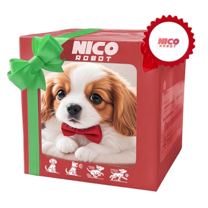 Interaktív robot kutya játék, Nico, 15x10x9cm, többszínű