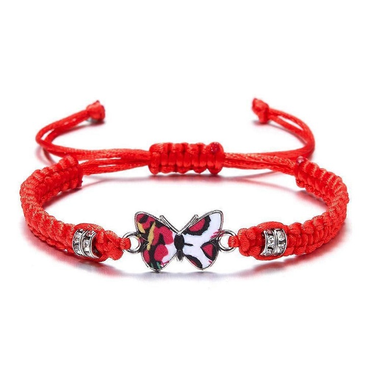 Bratara Fluture, 16-30cm, material: sfoara de ceara, aliaj