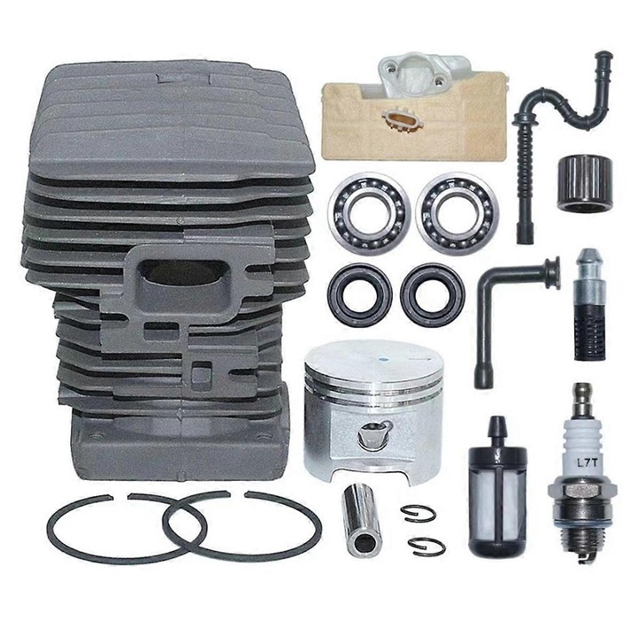 Kit piston cilindric 46mm pentru fierastrau cu lant Stihl 029 MS290 039 MS390, metal, cu garnitura si rulmenti