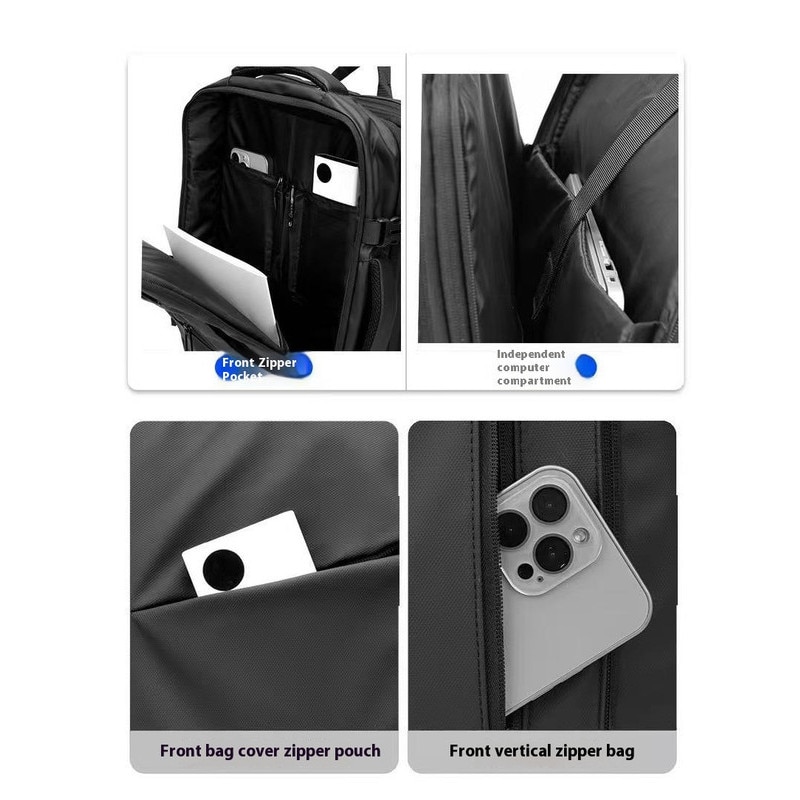 Geanta laptop REDAPRIC, extensibila 26L-38L, compartiment pentru laptop 14", impermeabila, 53x40x17cm