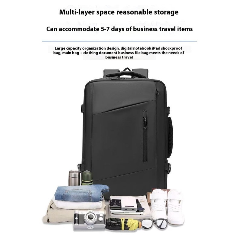 Geanta laptop REDAPRIC, extensibila 26L-38L, compartiment pentru laptop 14", impermeabila, 53x40x17cm