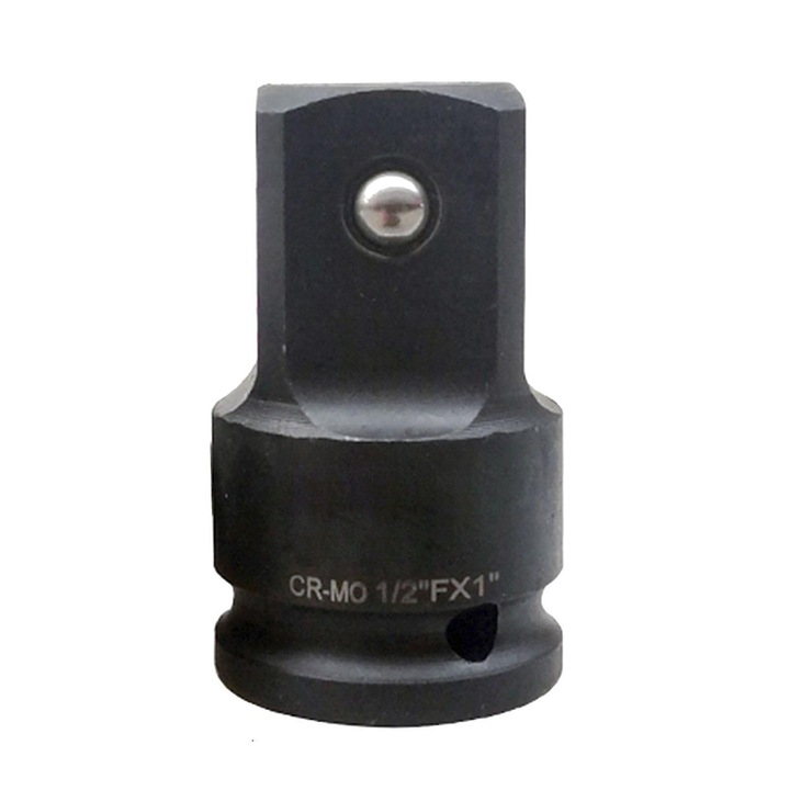 Adaptor cheie impact 1/2" F la 1" M, otel Chrome-Moly, lungime 59mm, negru