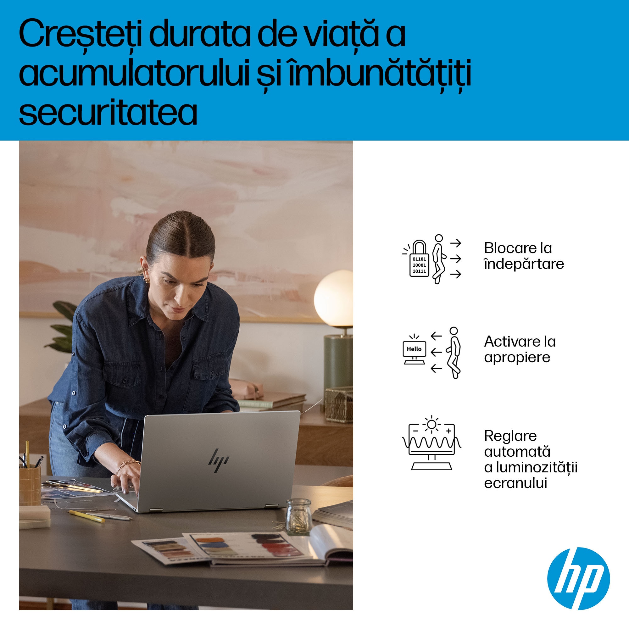 Laptop HP OmniBook X Flip Next Gen AI 16-as0020nn cu procesor Intel® Core™ Ultra 7 258V pana la 4.8GHz, 16", 3K, OLED, 120Hz, Touch, 32GB LPDDR5x RAM, 2TB SSD, Intel® Arc™ 140V, Windows 11 Home, Glacier silver