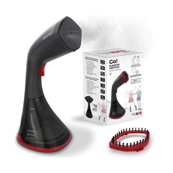 Fier de calcat cu abur Alfa PLV0010001, 1100W, 40g/min, rezervor 80ml, ceramica, compact