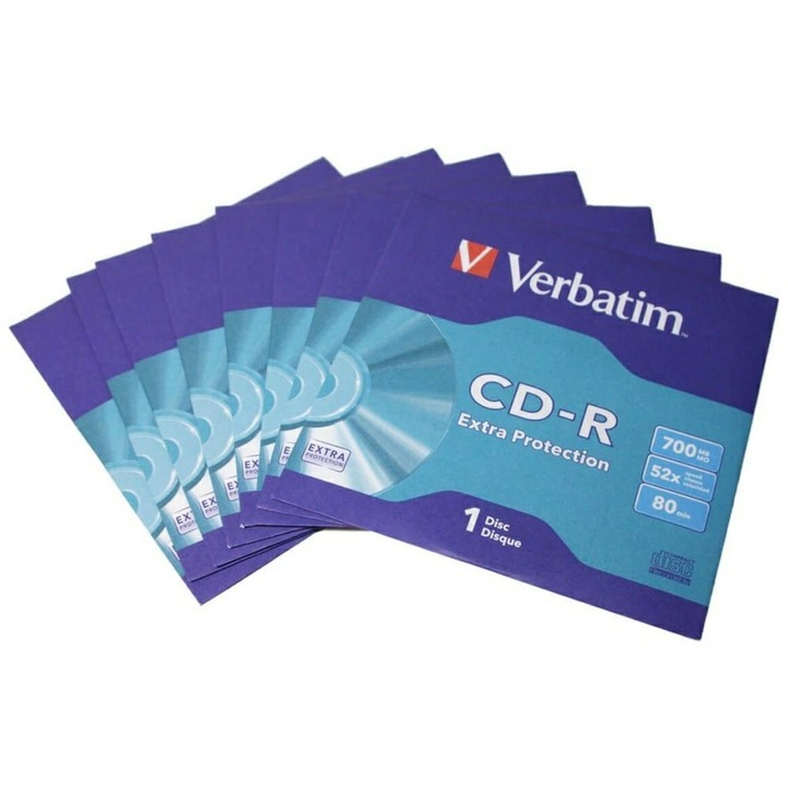 Verbatim CD-R 700MB 52X, бяла повърхност, 1 брой