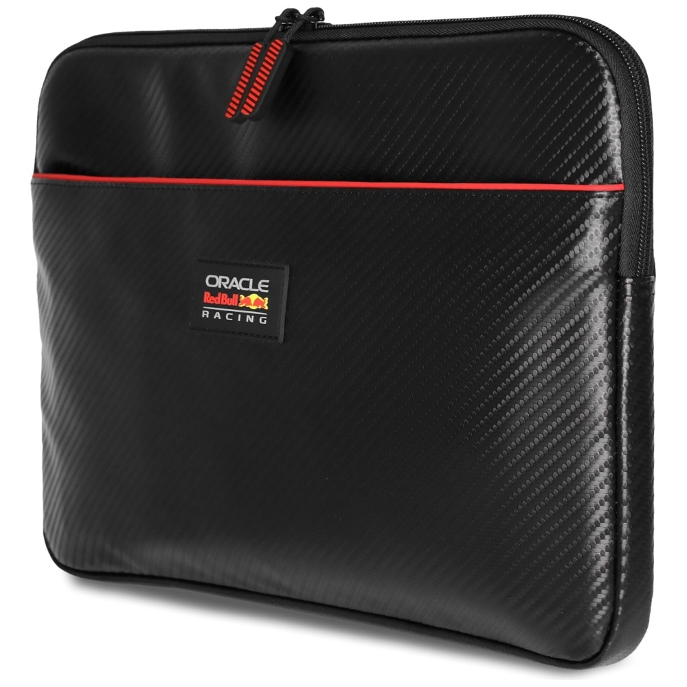 Geanta laptop Red Bull Sleeve 14" Carbon, neagra, material PU, design sportiv