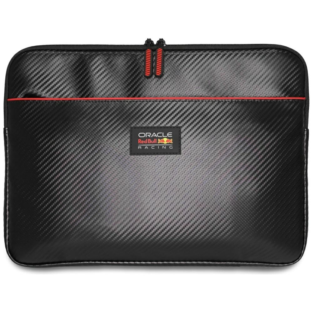 Geanta laptop Red Bull Sleeve 14" Carbon, neagra, material PU, design sportiv