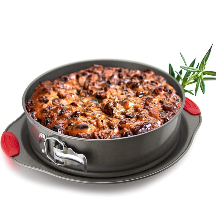 Tava de copt 25,5cm cu manere din silicon, neaderenta, pentru torturi si prajituri