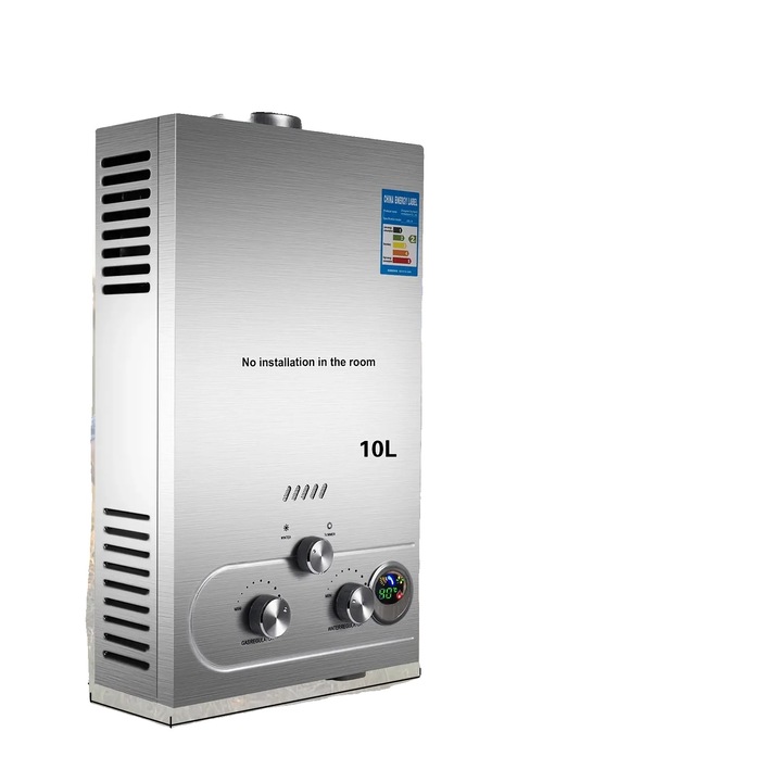 Incalzitor instant de apa, 10L, gaz propan, temperatura ajustabila, design compact