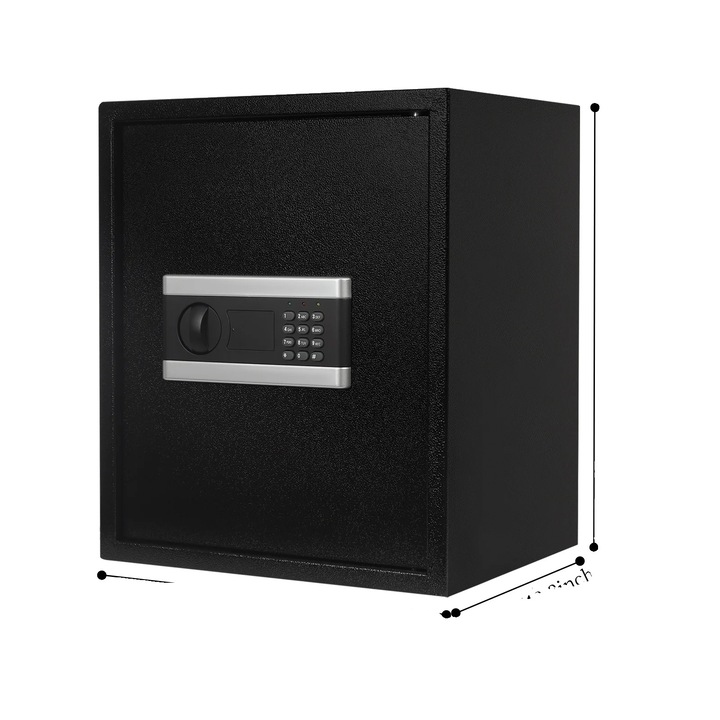 Seif de securitate, electronic, 3 compartimente, negru, 38x31x45cm