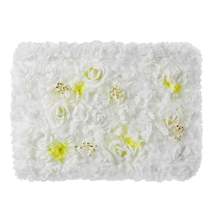 Dekoratív virágpanelek, tartós anyag, elegáns dekoráció, fehér, 60x40cm