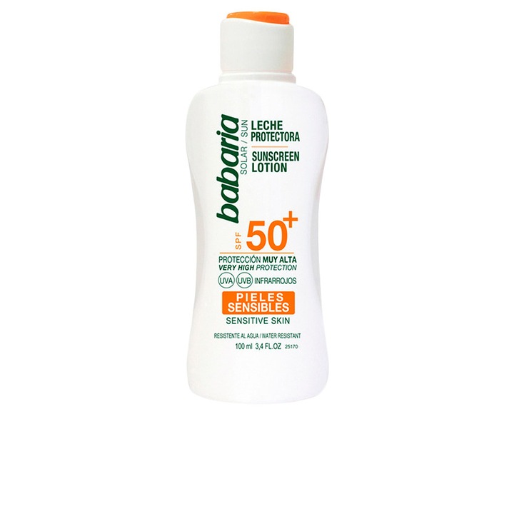 Spray de protectie solara Babaria pentru piele sensibila SPF50, 100ml