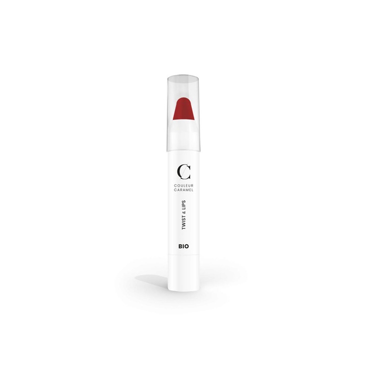 Ruj Couleur Caramel, model Twist y Lips, nuanta Glossy Red, 1un