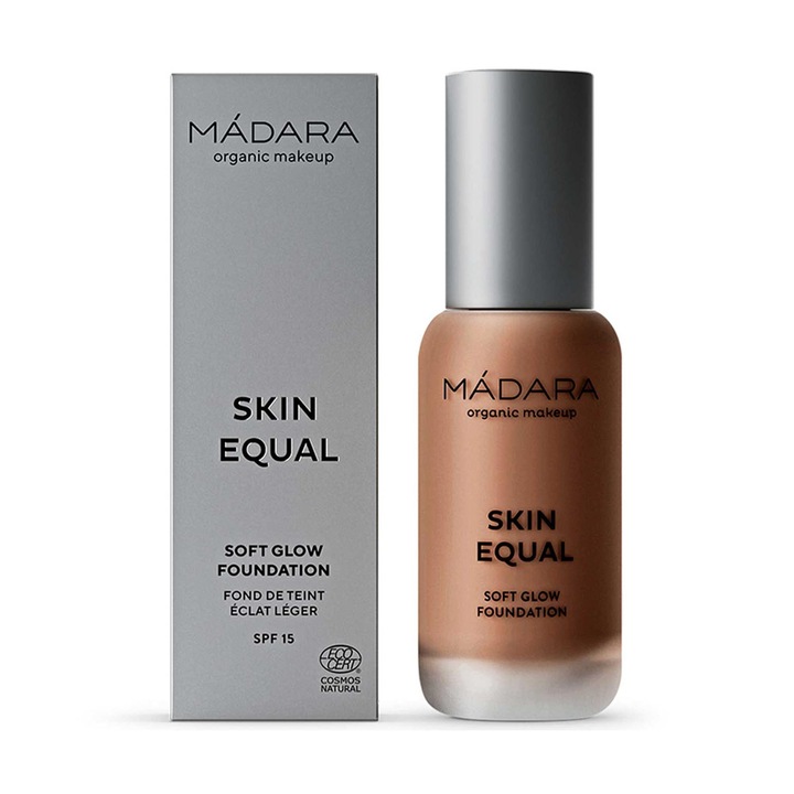 Fond de ten Madara Skin Equal Base Soft Glow SPF15, 90 Chestnut, 30ml