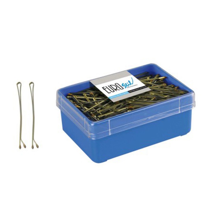 Eurostil mini hajcsat készlet, 25 mm, 700 darabos, bronz