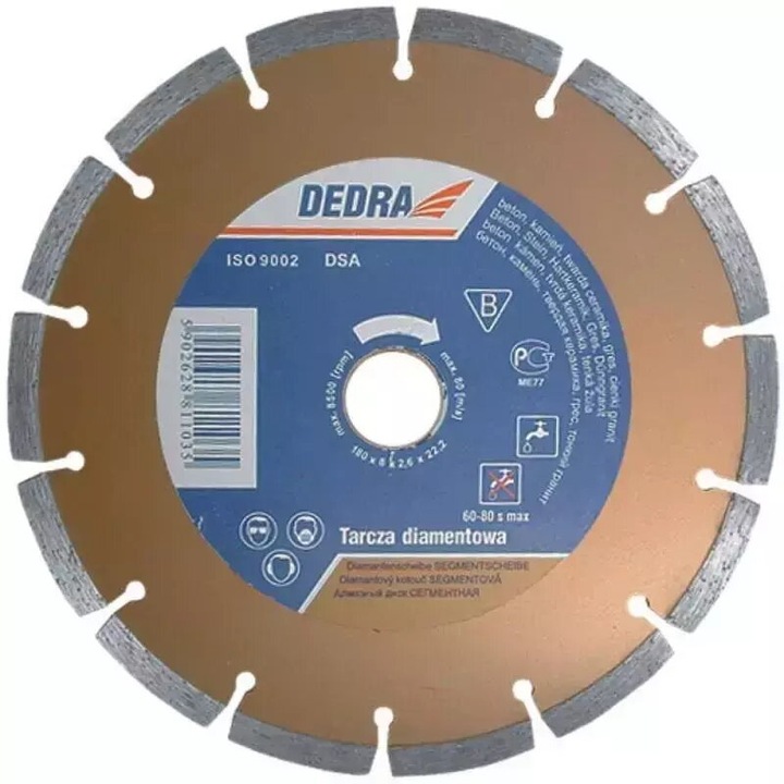Disc Diamantat cu segmente 180 mm/22,2