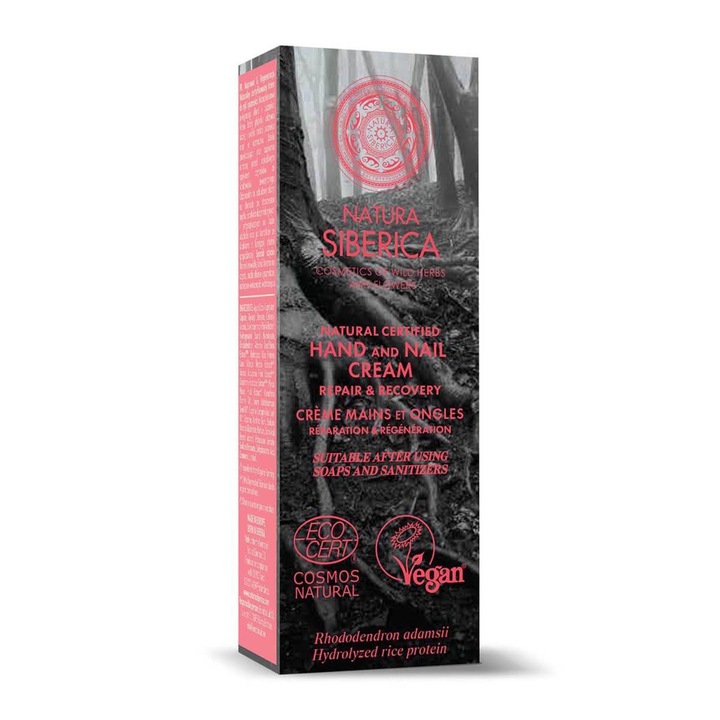 Natura Siberica kézkrém, regeneráló és regeneráló, 75ml