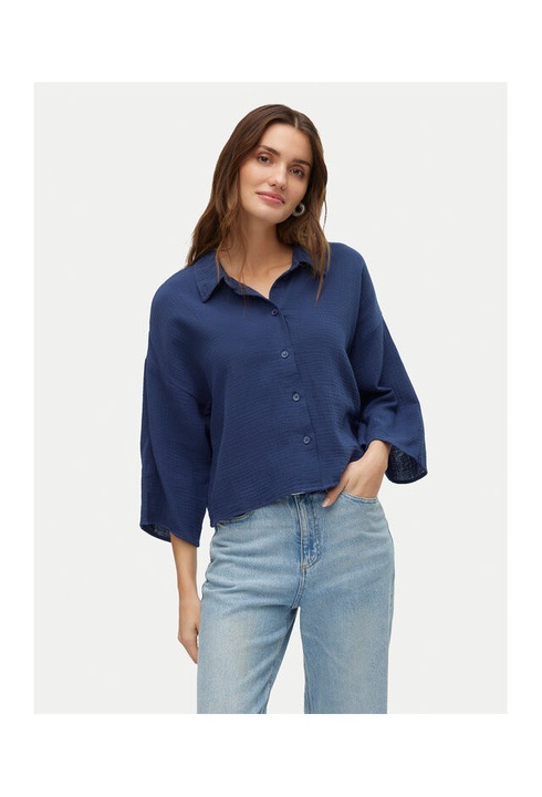 Vero Moda női ing, 10279685, Pamut/Újrahasznosított pamut, Sötétkék, Tengerészkék