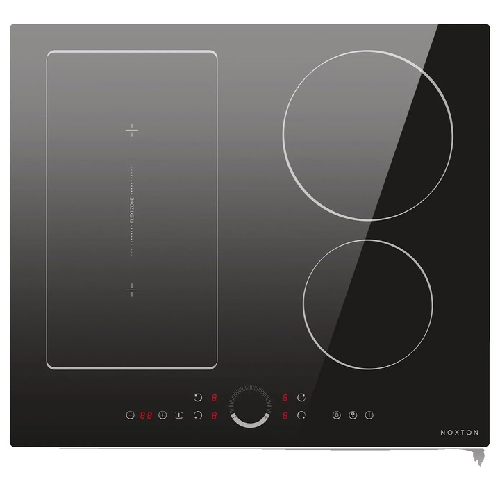 Elektromos főzőlap, 4 főzőzóna, rugalmas főzőfelületek, 60x55cm, 7200W, modern design