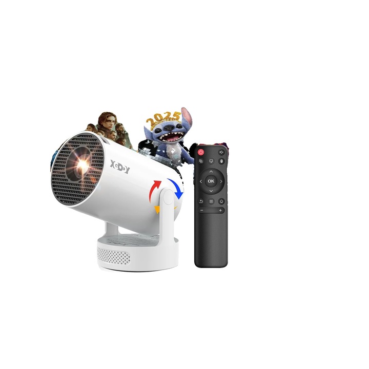 Videoproiector, 12000 lumeni, compatibil 4K, Wi-Fi 6, dimensiune proiectie 40-150 inci