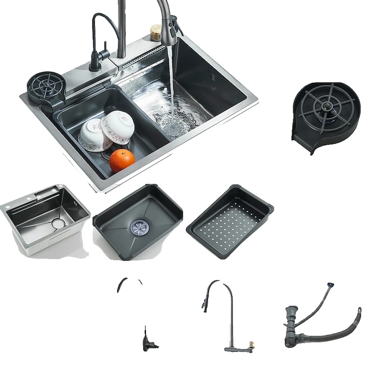 Chiuveta de bucatarie, cu o singura cuva, otel inoxidabil, 60x45 M1