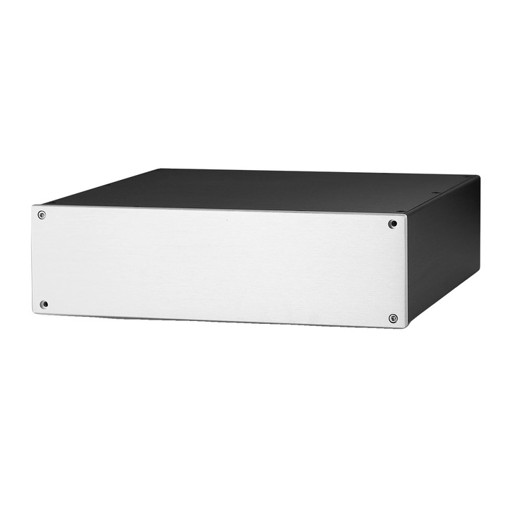 Carcasa amplificator, aluminiu, asamblare DIY, dimensiuni 320x308x92mm, greutate 4kg