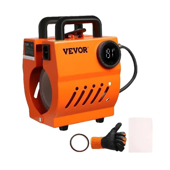 Presa termica pentru imprimare, ideala pentru pahare, cani, termosuri, dimensiuni 11-30oz, putere 500W, negru