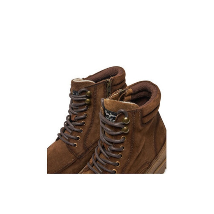Мъжки туристически обувки Pepe Jeans, PMS50250, Естествена кожа, Кафяв, Кафяв