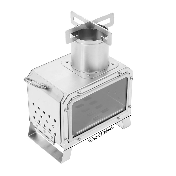 Aragaz de camping, design usor, ardere eficienta, argintiu