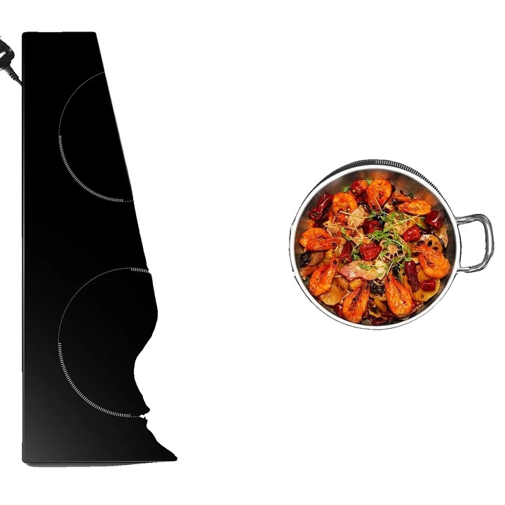 Elektromos főzőlap, 3 égős, érintésvezérlés, fekete üveg, 60cm