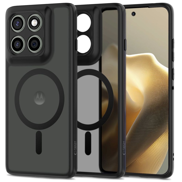TECH-PROTECT MAGMAT, MagSafe tok, Motorola Edge 60 Pro készülékkel kompatibilis, matt fekete