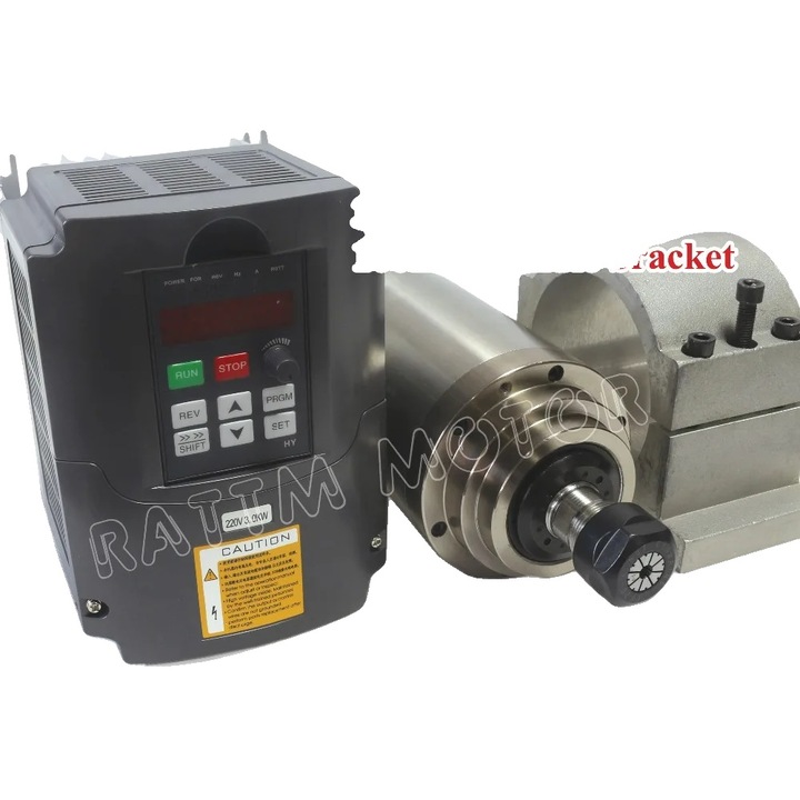 Motor CNC, 3KW, racire cu apa, 10-24000 rpm, 100x220mm