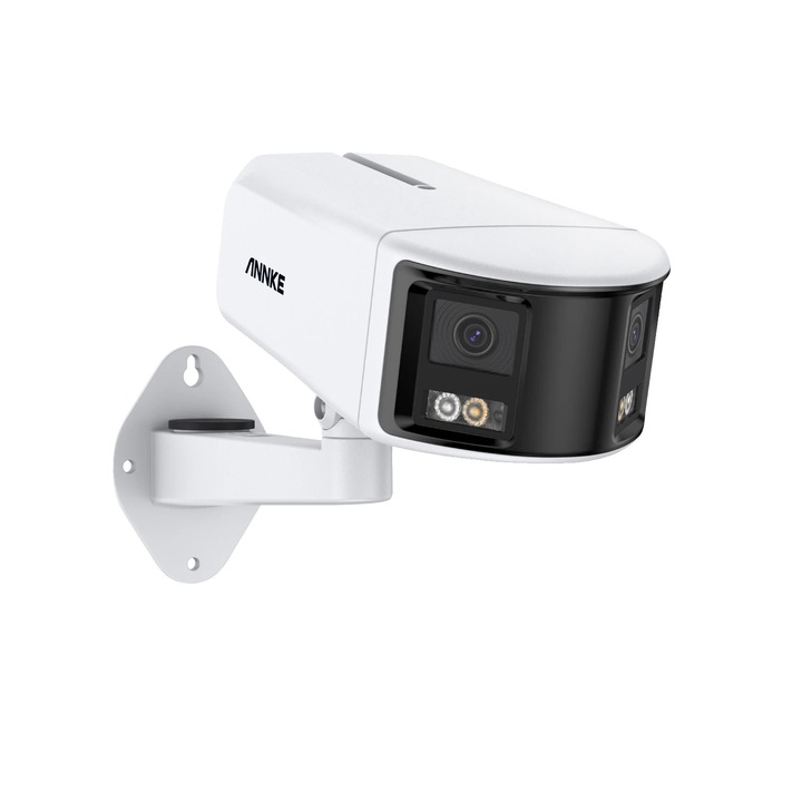 Camera video de exterior cu doua obiective, vedere la 180°, detectare a miscarii prin inteligenta artificiala, I91DW