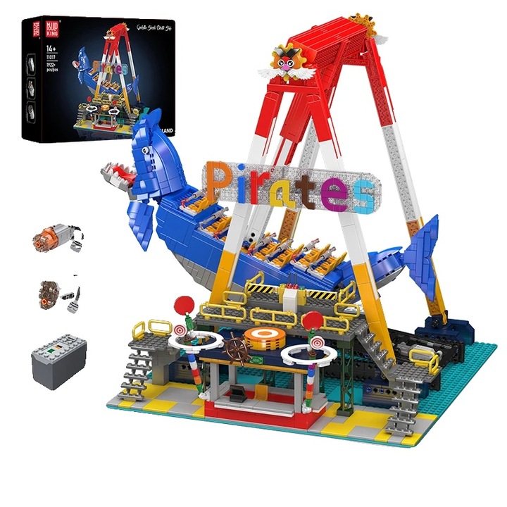 Комплект модел кораб, пиратски кораб „Акула“, моторизирани характеристики, модулни размери.