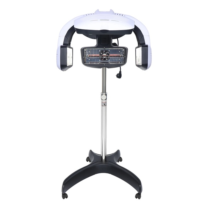 Uscator de par pentru salon, Masina de permanent, Tub de cuart, 1250 W, 220 V, Stecher UE, Otel inoxidabil, Alb