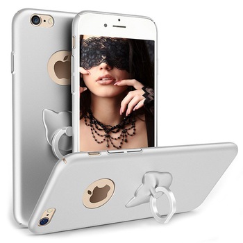 Husa telefon Iphone 8 ofera protectie 3in1 Ultrasubtire Silk Silver Cat Ring Husa telefon Iphone 8 ofera protectie 3in1 Ultrasubtire Silk Silver Cat Ring