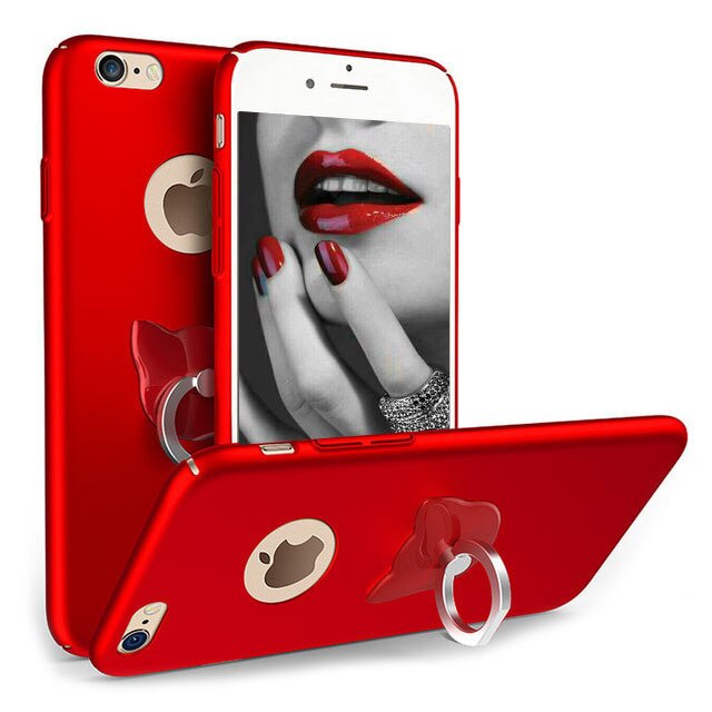 Husa telefon Apple Iphone 6 Plus /6S Plus protectie Ultrasubtire Matte Red Silk Ring