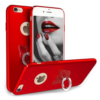 Husa telefon Iphone 8 Plus ofera protectie 3in1 Ultrasubtire Silk Red Cat Ring Husa telefon Iphone 8 Plus ofera protectie 3in1 Ultrasubtire Silk Red Cat Ring