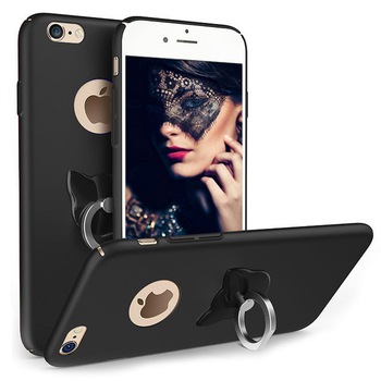 Husa telefon Iphone 8 ofera protectie 3in1 Ultra Subtire Silk Black Cat Ring Husa telefon Iphone 8 ofera protectie 3in1 Ultra Subtire Silk Black Cat Ring