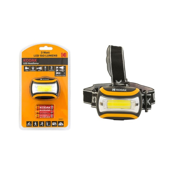 Kodak Fejlámpa 3W LED (+3AAA) 70 lumen