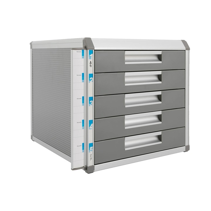 Organizator de fisiere, 5 sertare, solutie de depozitare pentru birou, ALB