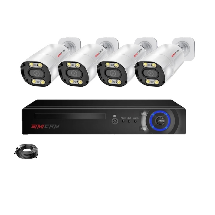 Sistem de securitate CCTV, 5MP Ultra HD, 8 canale, kituri cu 8 camere, 1T