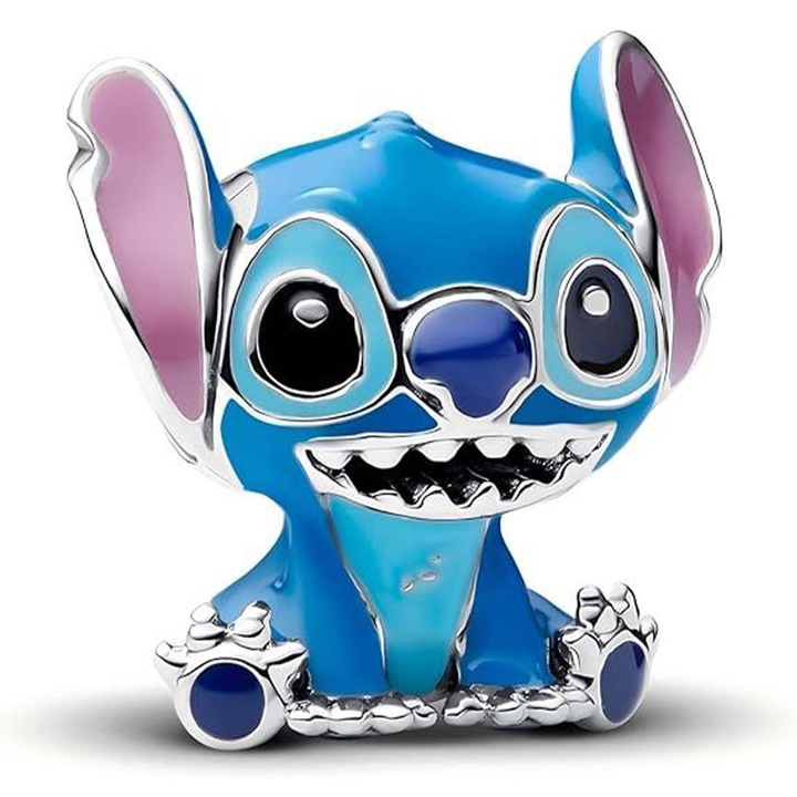 Talisman bratara Stitch, TREXORA, Zinc, Albastru