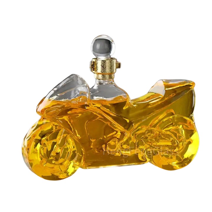 Декантер за вино, Водка, Уиски с форма на мотоциклет, Вместимост 750 мл, Прозрачен