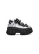 Botine dama New Rock, M-106WALL-C16, Piele naturala, Argintiu, Argintiu