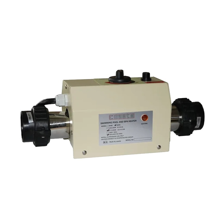 Incalzitor electric pentru piscina, 220V, design compact, 39°C, 340x122x125mm