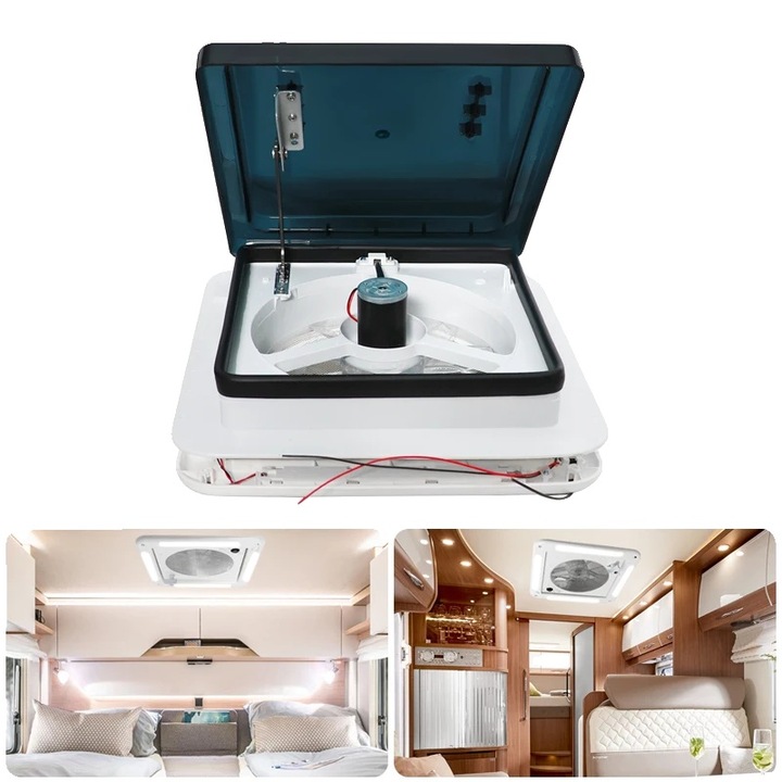 Ventilator de acoperis pentru RV, functionare reversibila, 10 palete, dimensiune standard
